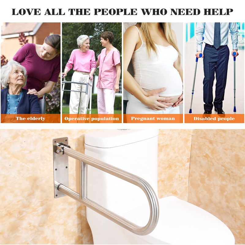 Grab Bars for Toilet Grab bar 304 Stainless Steel Foldable