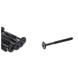 binifiMux 10 Pack M6-1.0mm x 80mm Joint Connecting Bolts Screws, Black, Hlaf Thread