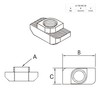 Hammer Nut Slot Nut M5 Slot 8 for Aluminium Profile