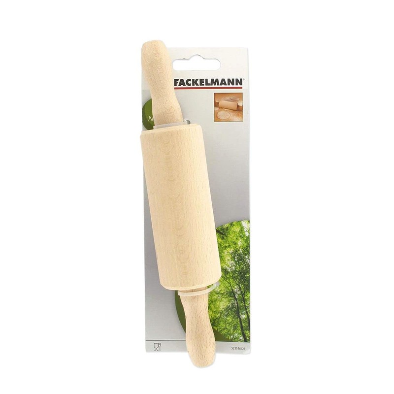 Fackelmann 521146 Mini Wooden Rolling Pin Brown