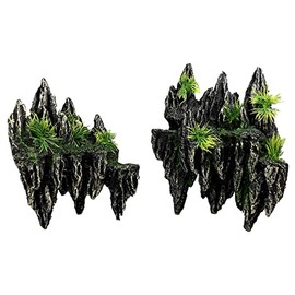 RA AquaTech Underwater Sand Waterfall Aquarium Mountain View Decoration Large Ornament Landscape (2 in 1 Mountain View)