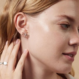 Boma Jewelry Sterling Silver Large Dragonfly Stud Earrings