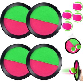 YOUYIKE Klettballspiel Kinder, Strandspielzeug Wurfspiel mit 4 Schläger und 4 Bälle, Outdoor Fangspiel für 2 3 4 5 6 7 8 9 10 Jahre Mädchen Junge Geburtstag Kindertag Weihnachten Geschenke(Schwarz)