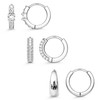 LOLIAS 3 Pairs Sterling Silver Hoop Earrings for Women Hypoallergenic