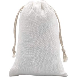 SumDirect 20Pcs Cotton Muslin Bags,White Lightweight Gift Bags Breathable Pouches with Drawstring Reusable Packing Storage Bags for Wedding, Party, Birthday (3.14x4.72inch)