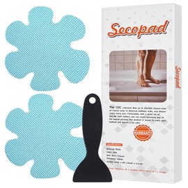 Secopad Bathtub Stickers Non-Slip, 24PCS Safety Shower Treads Adhesive Appliques with Premium Scrape (Blue)