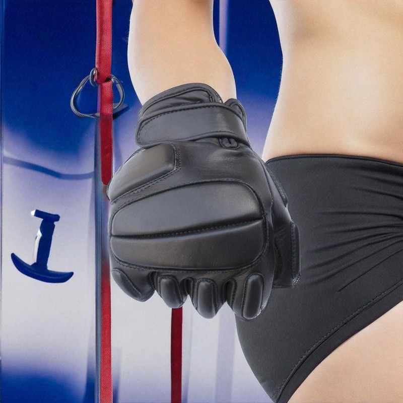 SJI Cycling & Gym Half Finger Leather Gloves, for Lifting,