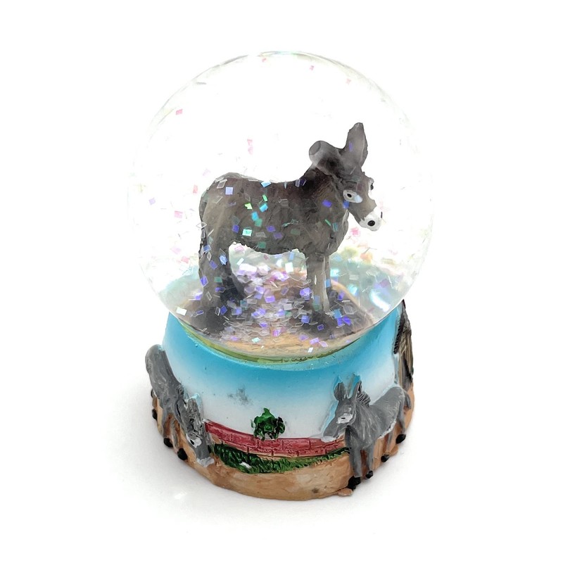 Onwomania Donkey Cute Horse Height 6.5 cm Snow Globe Glitter