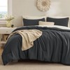Bedsure Waffle Comforter Set King, Soft and Breathable Charcoal Bedding