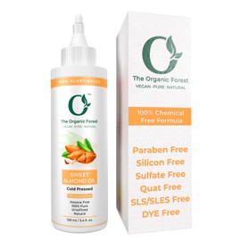 The Organic Forest  VEGAN PURE NATURAL- Aceite de almendras del bosque orgánico para cabello, rostro y piel seca, aceite portador 100 puro prensado