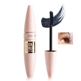 Black Grey Waterproof Mascara, Liquid Lash Extensions Mascara with Dual-Sided Brush, Great for Lengthening and Volumizing Eyelashes, Tubing Máscara Fiber No Clumping, Long Lasting, Smudge-Proof-01