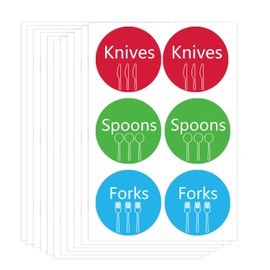 Cutlery Sign Stickers 2 Inch Meal Planner Stickers for Marking Forks, Spoons and Knives Storage(120 Pcs)