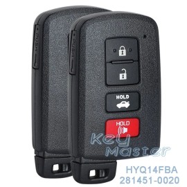 KeyMaster 2x for Toyota Corolla Camry Avalon Keyless Remote Key Fob HYQ14FBA 281451-0020