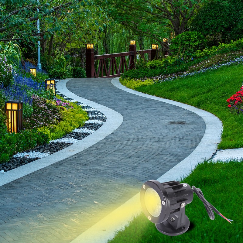 Aluminum 5W LED Lawn Lamp IP65 Waterproof Base Landscape Spot