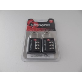 Samsonite New Samsonite Travel Sentry 2 Pack 3 Dial Combination Locks New - Black