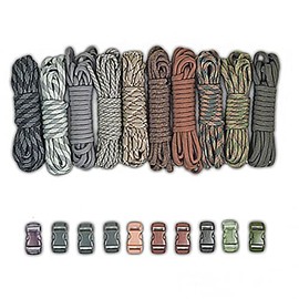 Paracord Planet Survival and Emergency Paracord Bracelet Kits (Cobra Braid Instructions Included) Unique Kits Ranging from 30 to 200 Feet in Total Length of Cord (Grays)