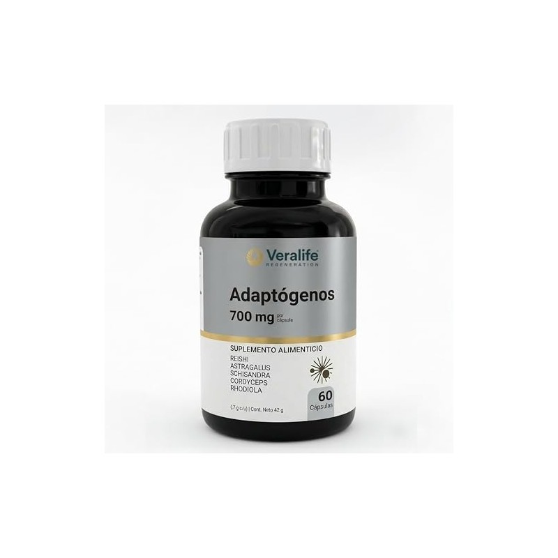 Veralife Adaptogenos Rhodiola Reishi Cordyceps Capsulas 700