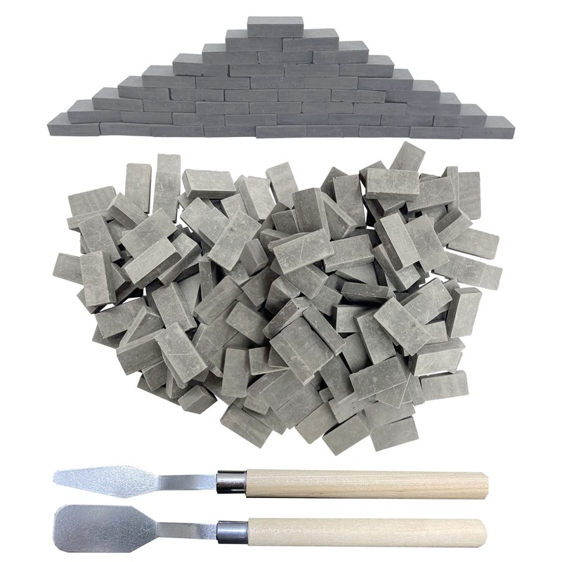Woohome 250 PCS Miniature Bricks Gray Mini Wall Brick for