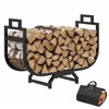 30 Inch Firewood Rack with Log Carrier Bag, Outdoor Indoor