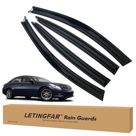 LETINGFAR Window Visors Rain Guards for Infiniti G35 & G37 2007 2008 2009 2010 2011 2012 2013 2014 2015 Accessories, Wind Deflectors Vent Shades for Infiniti G35 & G37