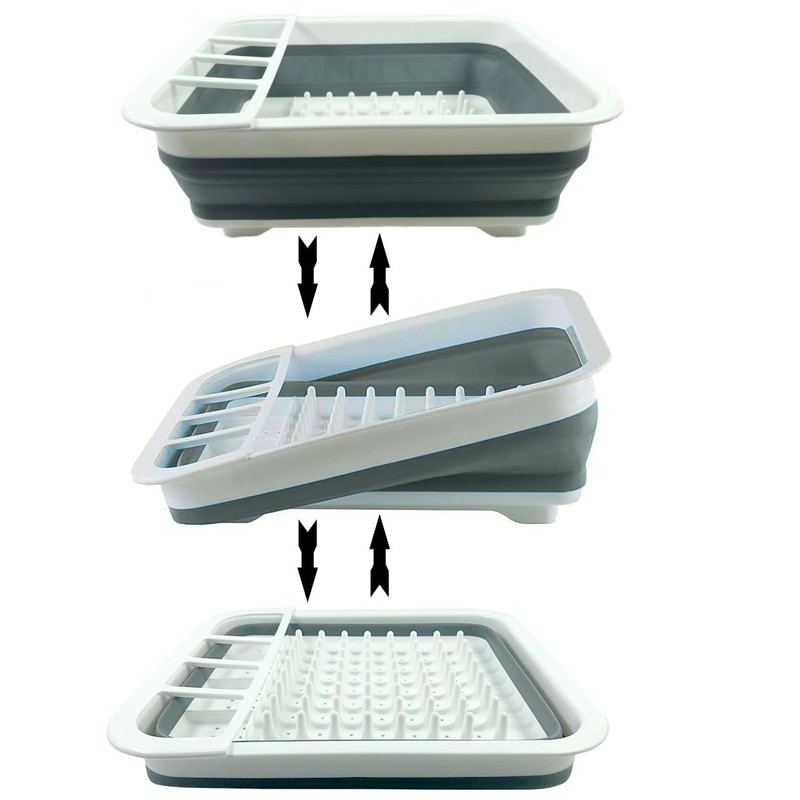 ZhildChen Collapsible Dish Rack Foldable Dish Drying Rack Portable Dish
