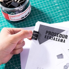 Delhi Deli black double clip 25mm 48 pieces / 델리 블랙 더블클립 25mm 48개입