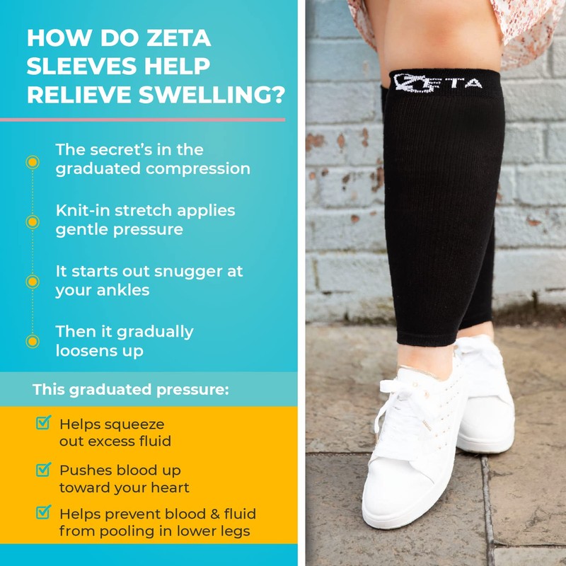 Zeta Wear Compression Stockings Thick Calf Sleeve Short Length Soothing
