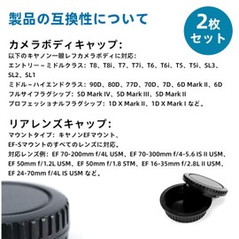 KKLM Lens Cap, Canon EOS Series, EF EF-S Mount Compatible, Body Cap for SLR Mirrors, Mount Cover, Black, Set of 4, Dustproof, Dirt-proof, Firmly Fixed, Lightweight, Convenient to Carry, Durable