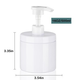 Hokretme Pump Bottle Dispenser, Refillable Plastic Pump Bottles, Wide Opening, BPA-Free, Empty Pump Bottles, Bathroom, Shower Container for Lotion, Shampoo, Conditioner, White, Pack of 2