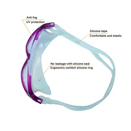 Ioggtser Swim Goggles, Big Frame Wide-Vision Swimming Goggles for Adult Men Women, No Leaking Anti-Fog Pool Goggles with UV Protection 180° Clear Vision (Purple)