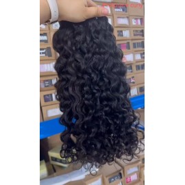 Cuticle Aligned Indian Wavy Curl Deep Body Unprocessed Straight Raw Burmese Curly Human Hair Bundles for Hair Wholesalestyle: 1 bundle Philippine curly, color: Natural black, Stretched Length: 22"