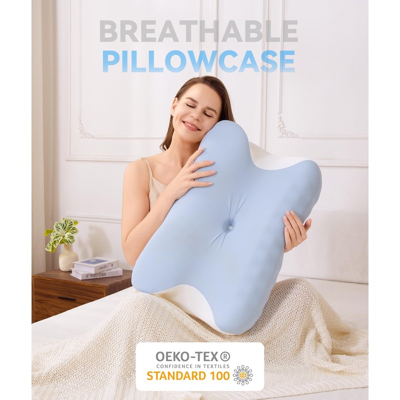 Restnature Cervical Pillowcase - Pillow Covers,Cooling Pillow Case with Hidden