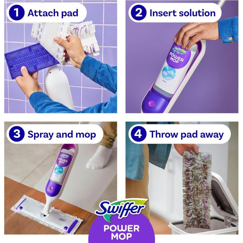 Swiffer PowerMop Multi-Surface Mop Kit for Floor Cleaning, Includes PowerMop