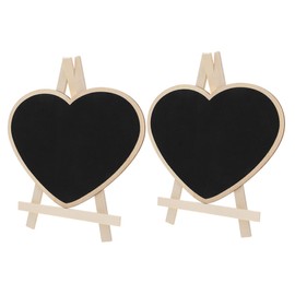 GANAZONO 2pcs Small Standing Chalkboard Display Board Base for Boys and Girls Drawing and Advertising Mini Blackboard Sign for Parties and Events