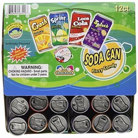 Kidsmania Soda Can Fizzy Candy 72 Can Variety Pack 17.78 Oz (2 Units Per Order)