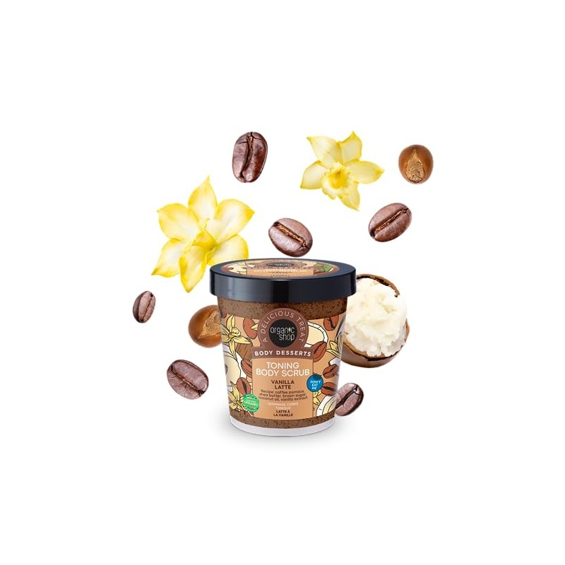 Organic Shop Body Desserts Toning Body Scrub Vanilla Latte, 450