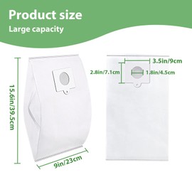 8 Pack Fit for Kenmore Canister Vacuum Bags 53292 Type Q/C HEPA Replacement Dust Bags for Kenmore 600 400 200 700 800 Series Vacuum Bags 81615 81214 81414 81714 21814 BC3005 BC3002 BC2005 BC7005