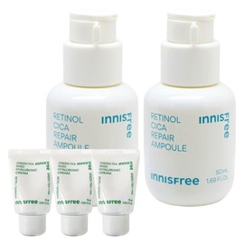 Innisfree Retinol Cica Trace Ampoule Large Capacity 50ml+50ml+Hyaluronic Acid 15mlx3 / 이니스프리 레티놀 시카 흔적 앰플 대용량 50ml+50ml+히알루론산15mlx3개