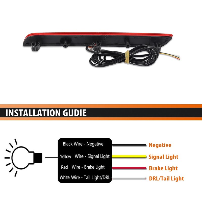 ADIIL 2PCS Red Lens Red LED Rear Fog Light Bumper