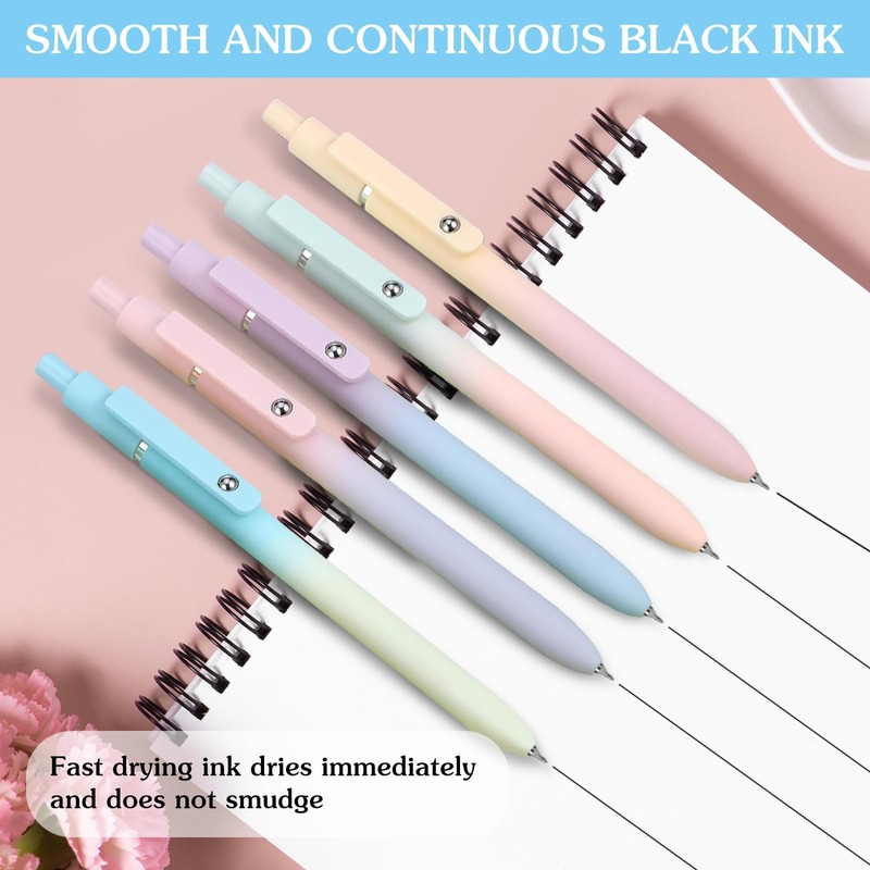 FINEASY 5 PCS Gel Pens,0.5mm Retractable Rollerball Pens Ballpoint Pens