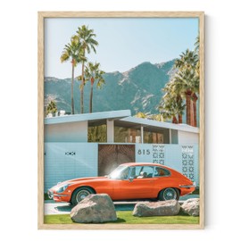 HAUS AND HUES Retro Vintage Car Poster - Classic Palm Springs Print - Made in the USA - Unframed 12x16 (Vintage Car)