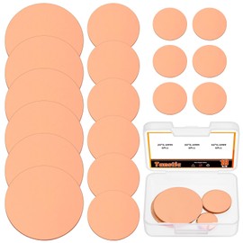 Tanstic 18Pcs Pure Copper Round Plate Pure Copper Sheet Copper Metal Sheet Round Copper Plate 3/4” 1-3/16” 2” Diameter 0.02” Thickness for Crafts, Electrical Repairs