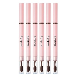 Lilybyred Hard Flat Eyebrow Auto Pencil 0.17g, 04 Dark Brown, 6 Pieces / 릴리바이레드 하드 플랫 아이브로우 오토펜슬 0.17g, 04 다크 브라운, 6개