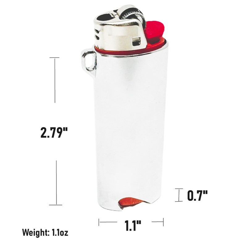 Metal Lighter Case Fits BIC with Bottle Opener Standard Full