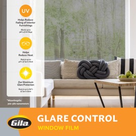 Gila CS78 Glare Control Smoke FIlm-36 x6.5' Window Film, 36" x 6.5, 19 Sq Ft