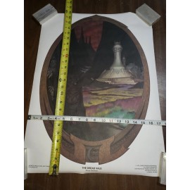 Vintage poster The Dread Vale wizard Rings Elves 1976 Roughly 17.5x24