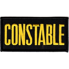 Constable Chest Patch - 4 x 2 - Med. Gold Lettering - Black Backing - Sew On