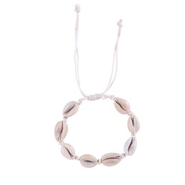 2x Shell Anklets Women's Surfer Jewellery Set Made by Nami - Shell Surfer Anklet, /, white/black