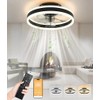 Nalezuns Ventilator Deckenleuchte, LED Deckenventilator für die Fernbedienung unter den