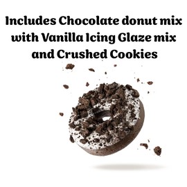 Rabbit Creek Cookies and Cream Donuts Mix – With Vanilla Icing Glaze and Crushed Cookies Included – Baked Donuts, Not Fried – Donut Baking Mix